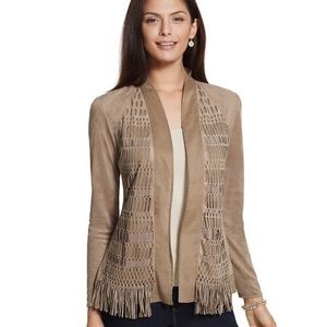 Chico's Faux Suede Laser Cut Tribal Style Jacket